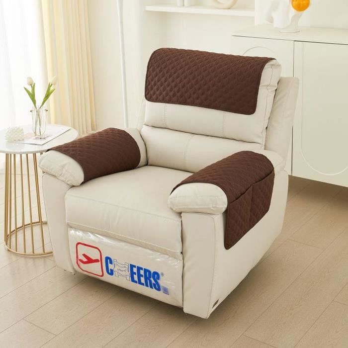 Housse de fauteuil 1 place - XIANGDUYU - 1 place - Marron (Café) - Polyester - Lot de 3
