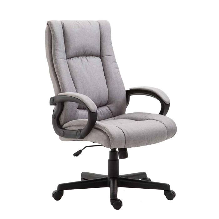 Fauteuil de bureau XL sur roulettes avec accoudoirs mecanisme d inclinaison plastique tissu gris 10_0002718 Fauteuil de bureau XL sur roulettes avec accoudoirs mecanisme d inclinaison plastique tissu gris 10_0002718