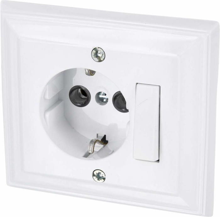 Interrupteur Mural Encastré 2 Voies – Blanc Glacier 7mm – Verre Vissé – 10A – Neuf