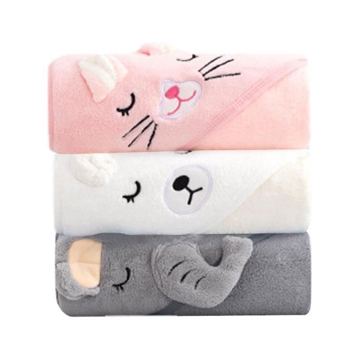 DKDDSSS Lot De 2 Serviettes De Bain à Capuche Pour Bébé, Serviette De Bain Pour Nouveau-né, Serviette à Capuche Absorbante Pour Enfants, Serviette De Bain Avec Jolies Oreilles, Bleu