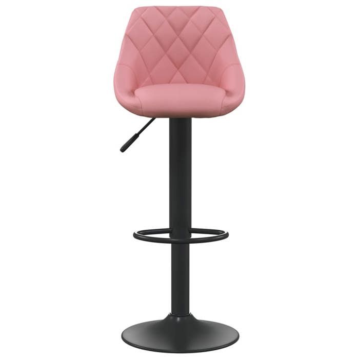 Tabouret Haute pour Bar 1 PC GKK Rose Velours 46x44x(82-103) cm gg@15