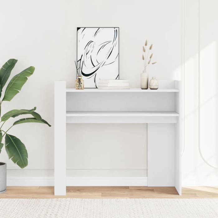 CHIC Table console/Table dentrée - GKK - AVEC Dessus robuste blanc 100x35x90 cm bois d’ingénierie @991