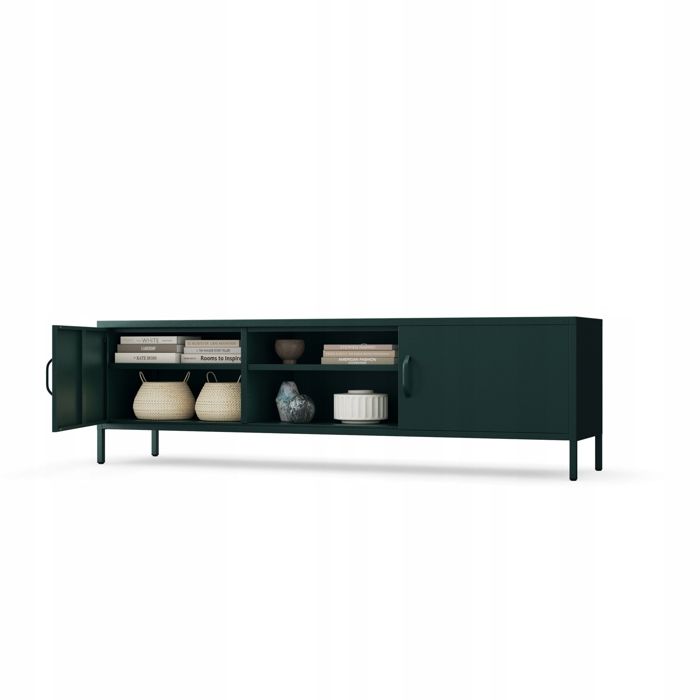 Meuble TV Métal XL Jan Nowak ROSARIA Vert Bouteille 170x40x50 cm