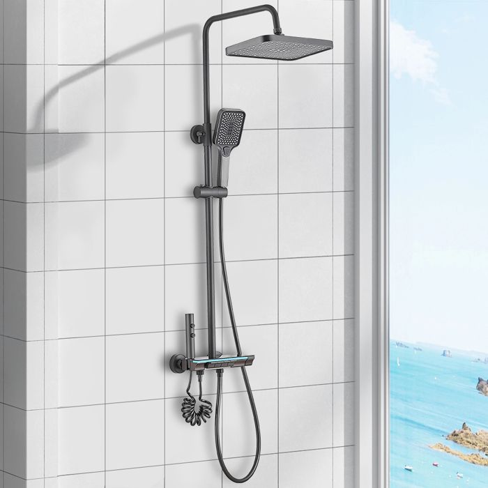 Colonne de douche - STANEW - STANEW - Tête carrée 13 cm - 4 jets - Douchette main 16 m