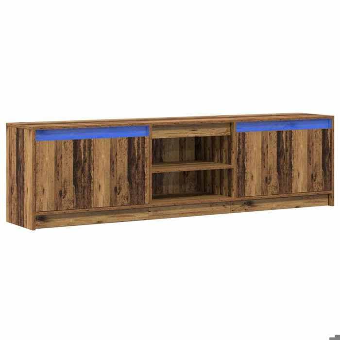 “RabaisMeuble TV/Armoire salon - Banc TV - KENNETH - Marron 180 x 34 x 50 cm Bois dingénierie Août841561