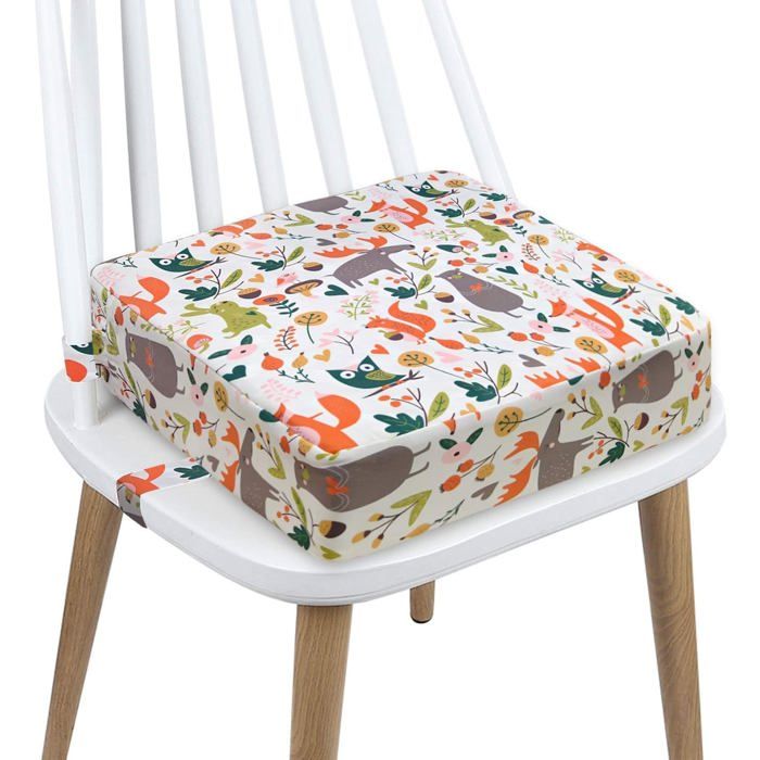 Rehausseur Chaise Enfant Coussin Cartoon Lavable - Avec Sangles De Sécurité
