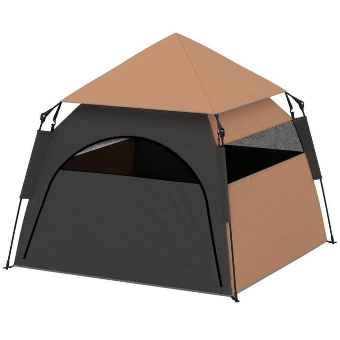 Meilleurs prix pour Tente pour chien pliable résistante aux intempéries - Niche confortable pour grands chiens extérieur - Marron foncé120x120x106cm