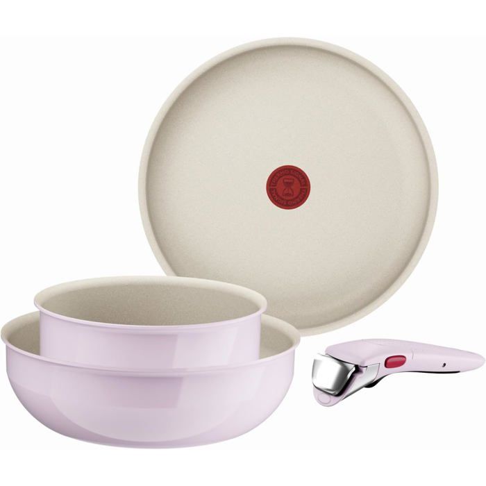 Batterie de cuisine - TEFAL - Ingenio Serenity - 4 pièces - Antiadhésif - Poignée amovible sécurisée