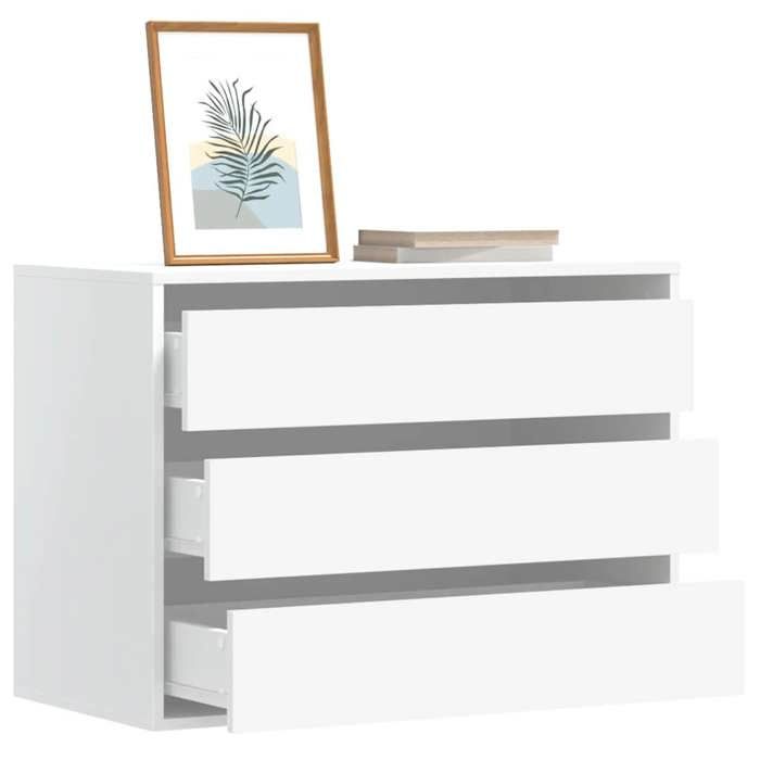 Blanc Commode dangle - Buffet bahut - Armoire de rangement pour Salon Chambre blanc 80 x 41 x 58cm - Bois dingénierie 9044157
