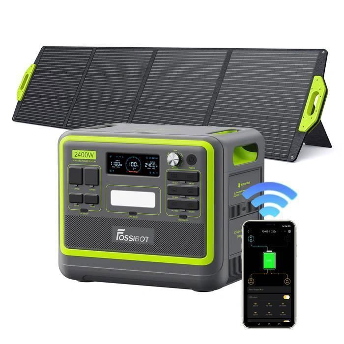 Générateur Solaire Électrique - FOSSIBOT - F2400 - 2048Wh - 2400W - Portable et Résistant IP68