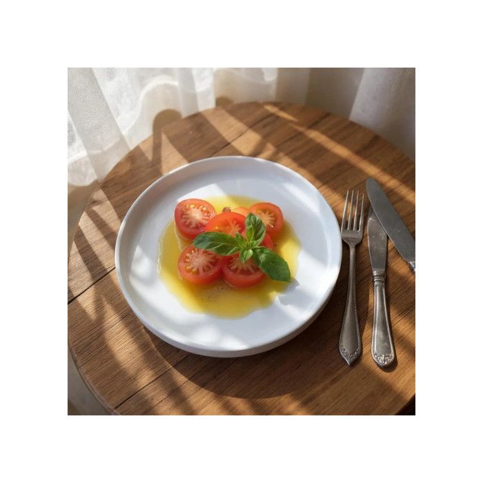 Assiette plate porcelaine blanche - L 24 cm - Oslo