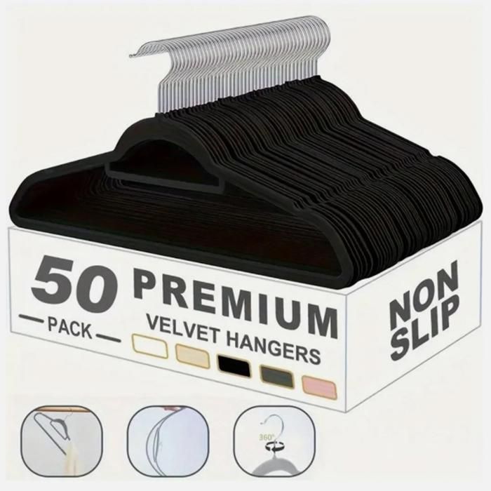 ManGotree Lot De 14 Cintres En Velours De Qualité Supérieure 35 Cm - Ultra Fins Avec Crochet Pivotant à 360°, Antidérapants En Feutre Pour Placard De Jeunes (Blanc