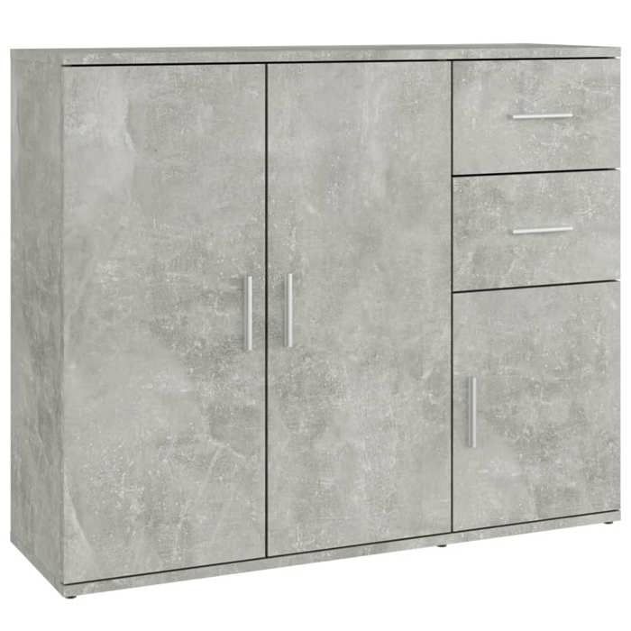 “Winter SaleTOP Armoire/Cabinet à tiroirs Gris - Buffet Gris béton 91x295x75cm - bois dingénierie PRO76675
