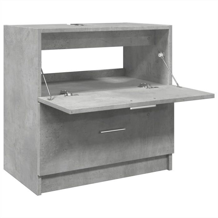 Soldes Printemps Cabinet dévier - SOLOMOON - Desgin moderne - gris béton 59x37x59 cm Bois dingénierie SSS1657