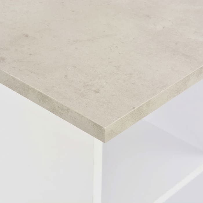 Table cuisine 2/4 personnes Blanc - LEMON® Table de bar/Table à dîner - Blanc - et béton 60x60x110cm 301 - Soldes