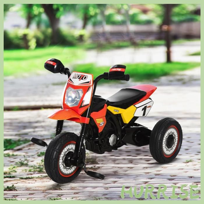 Tricycle Enfants Moto Cross - HOMCOM - Effets Musicaux Et Lumineux Coffre Rangement