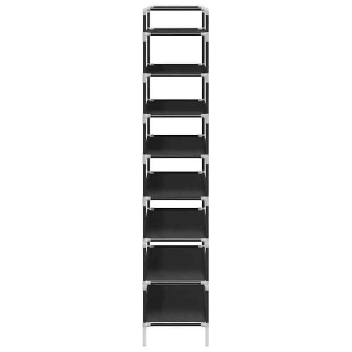 Remise 2026®Meuble Entrée Noir - Range-chaussures - Bonne ventilation - avec 8 étagères Métal et Tissu non tissé - Noir - 416 230