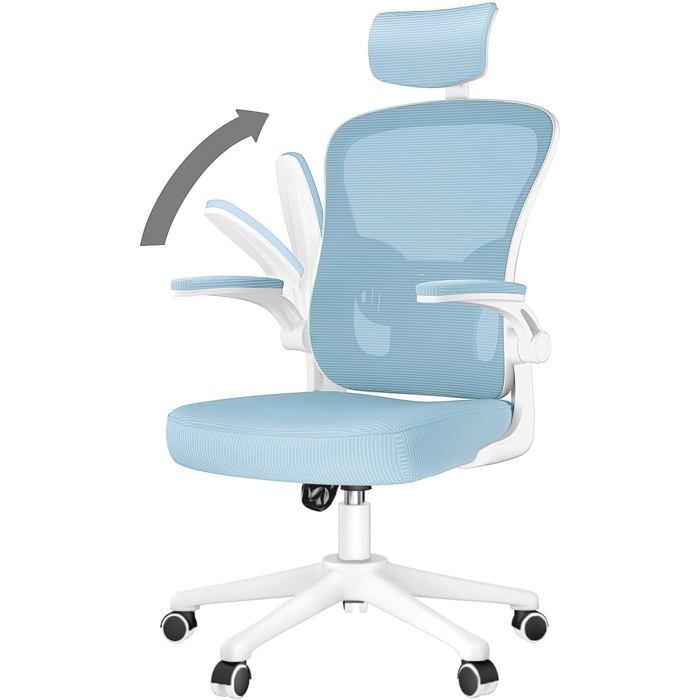 Fauteuil Ergonomique Soutien Lombaire Ajustable - Dossier Inclinable Accoudoirs Appui-tête Réglables Roulettes 360°