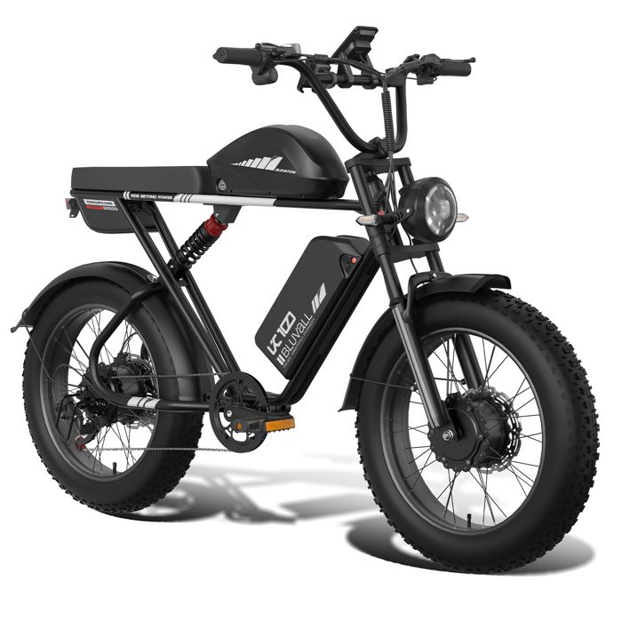 Vélo Électrique BLUVALL K10 20 Fat Bike Double Batterie 2236Wh Double Suspension Noir