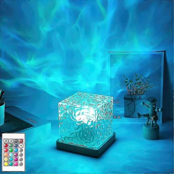 Lampe Céleste Lampe Cube Aurores Boréales 16 Couleurs Vagues avec Télécommande Rechargeable