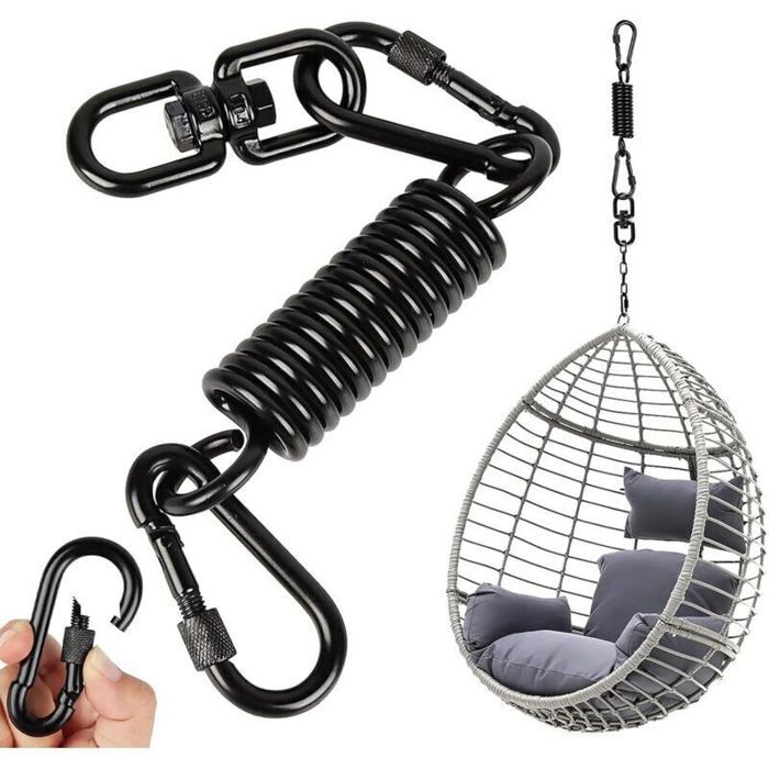Ressort oscillant pour fauteuil suspendu - PZCC - 39 cm - Capacité 250 kg - Inox 304 - Anneau rotatif 360°
