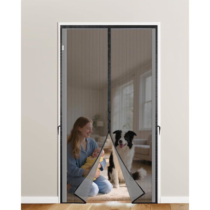 Rideau de Porte Moustiquaire Magnétique 120X220cm Porte Moustiquaire-Fenêtres Chambre