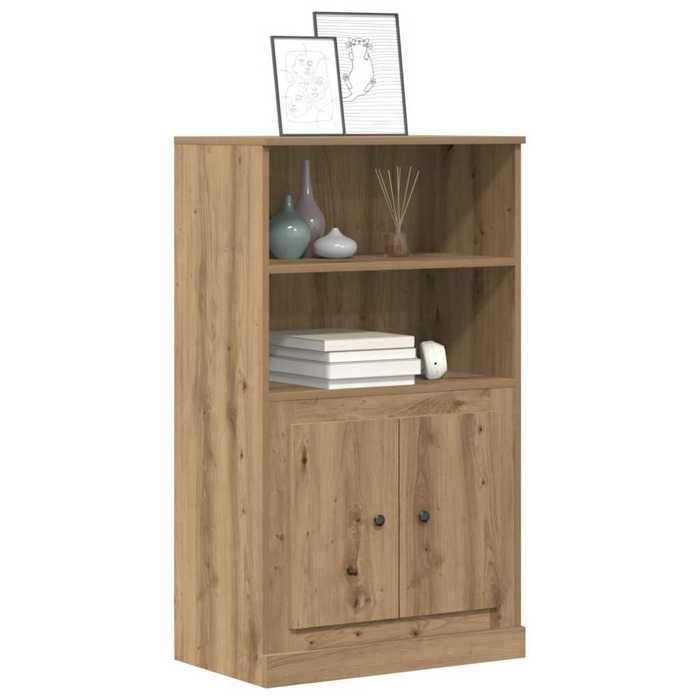 (17306)Meuble rangement - Buffet haut - contemporain - chêne artisanal 60x35 5x103 5 cm bois dingénierie poid:25.98 kg