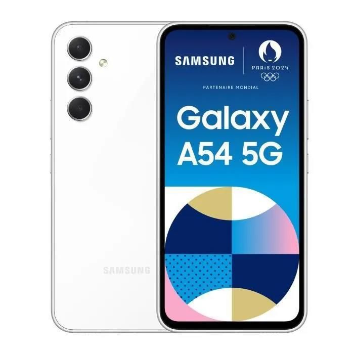 Smartphone - Samsung Galaxy A54 256 Go - Blanc - Double SIM Version européenne