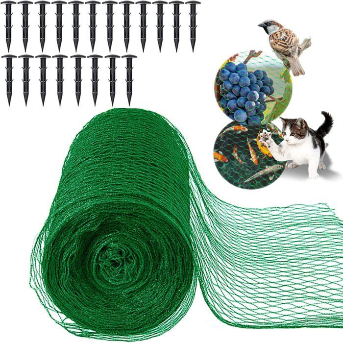 Filet Anti Oiseaux 4M x 12M Filet de Protection Kit de Filet de Jardin pour Protéger Les Plantes Fruits Fleurs Arbres Etang Piscines