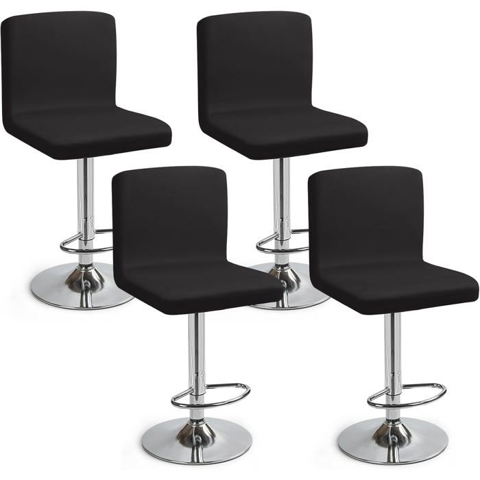 Housses de Chaise de Bar ExtensibleLot de 4 Housse de Chaise de Salle à Manger de Bar Universel Housse de Tabouret (Noir Lot de 4)