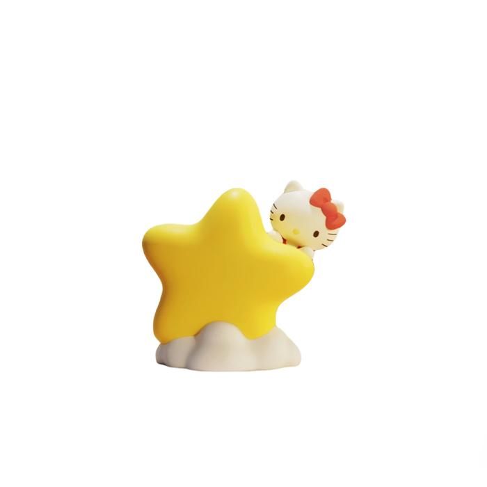 Veilleuse décorative figurine Hello Kitty sur étoile veilleuse douce lumière LED en PVC