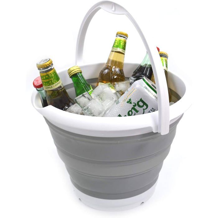 10L Seau de pêche pliable - Baignoire ronde pliable - Seau deau en plastique portable - Pot deau extérieur compact - Organisateur