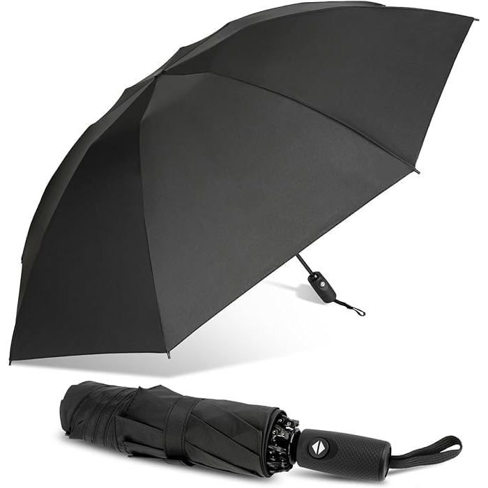 Parapluie Pliant Automatique À 8 Baleines Compact Léger Imperméable Coupe-Vent Design Inversé Umbrella