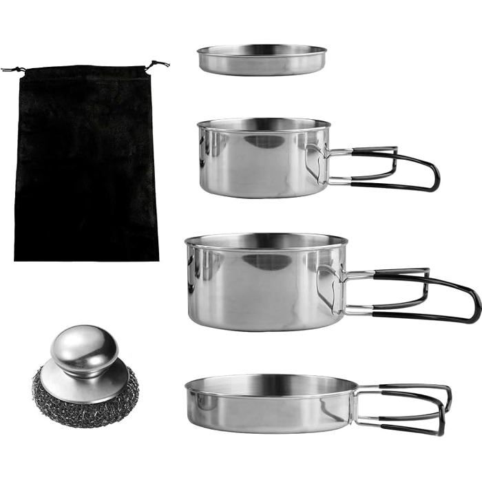 Kit De Casseroles De Camping9 PiècesCasserole Empible CampingPopote De Camping INOX2 3 PersonnesCasseroles Et