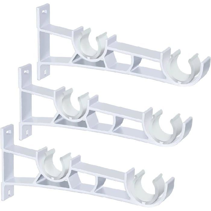 Lot de 2 Supports de Tringle à Rideaux Double Métal Robuste Bnc 25 à 28 mm Bnc