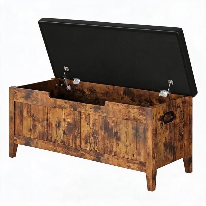 Banc meuble à chaussures - meuble dentrée avec coussin rembourrée - 100x40x46cm - Pour entrée chambre salon - Vintage