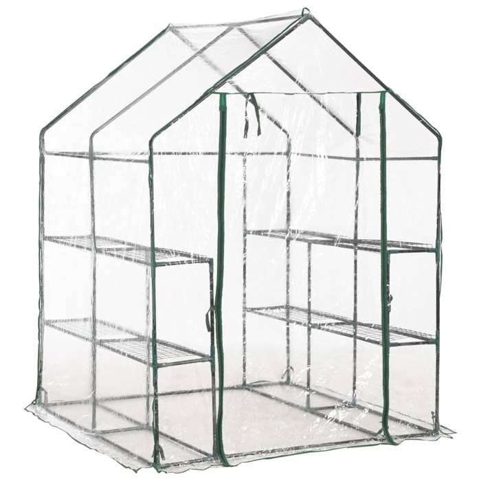 BEAU Serre dhivernage - Serre de Jardin - avec 8 étagères - 143x143x195 cm[96261]