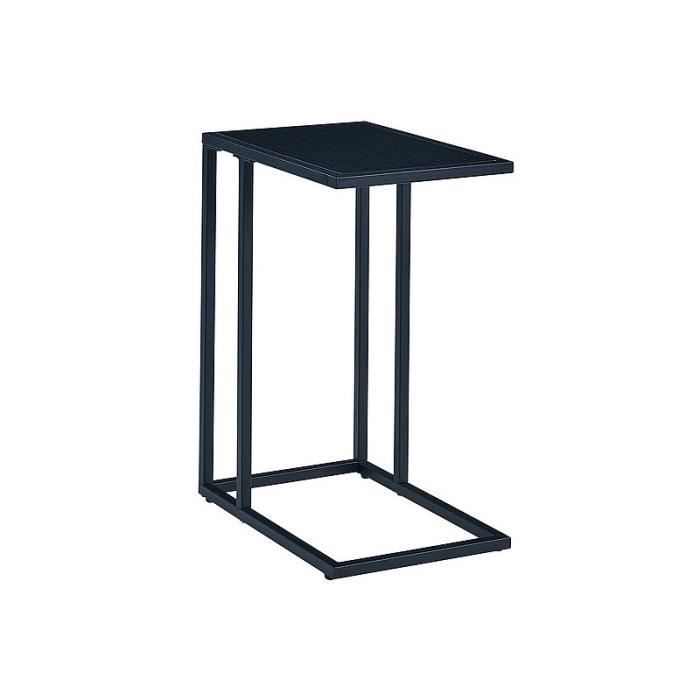 tables d'appoint - table d'appoint en bois et métal - noir - l 45 x p 30 x h 60 cm