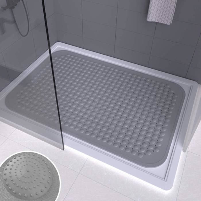 Tapis De Douche Antidérapant 80x120 Cm | PVC Doux Avec Trous Drainage | Pour Salle De Bain Sécurisée | Couleur C
