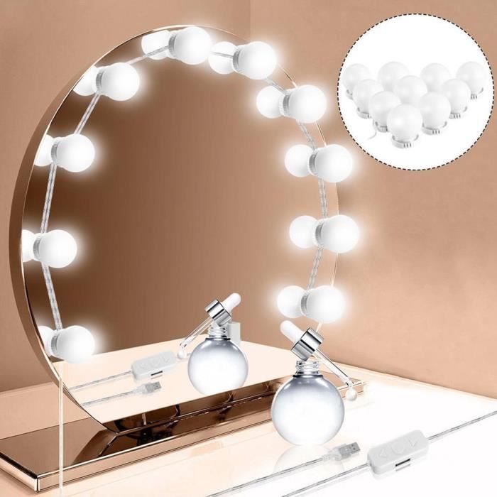 Diy 10led Dimmable Vanity Mirror Lights Kit Ampoules Pour Maquillage Hollywood A Vente M Prolongation Soldes C Diy 10led Dimmable Vanity Mirror Lights, Vanity Hollywood Mirror Kit