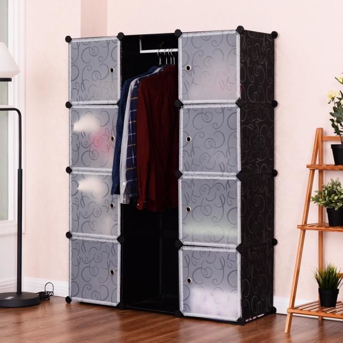 Armoire Modulable de Chambre avec Penderie pour Enfants Étagère