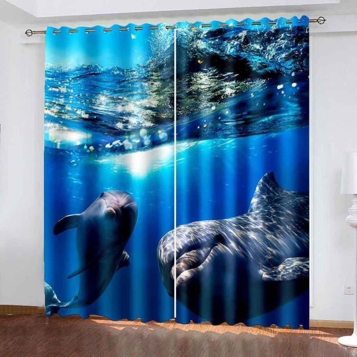 Rideau De Douche 3D Vie Marine 180x180 Cm - Poissons, Dauphins, Tortues, Imperméable, Résistant Moisissure
