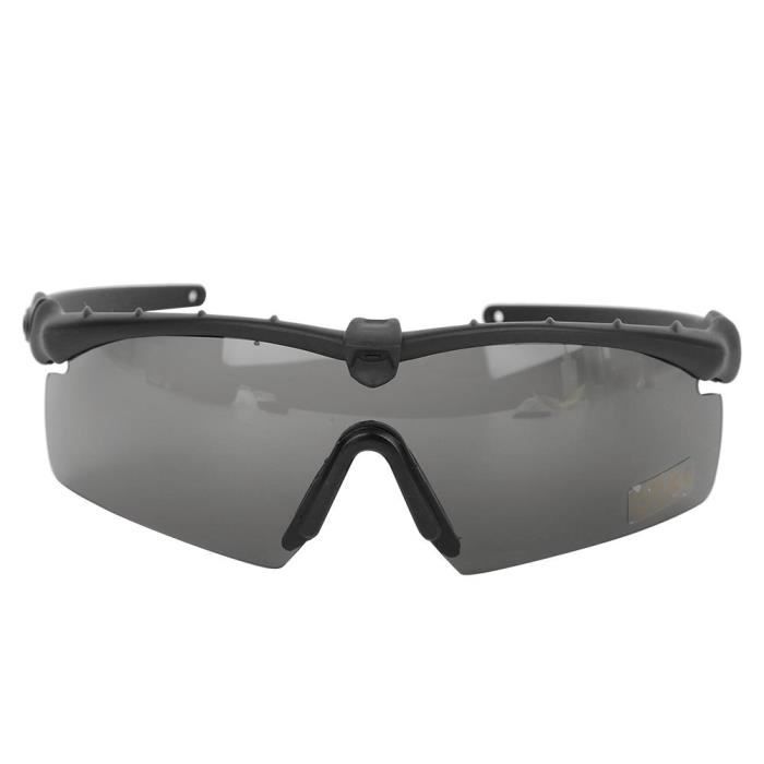 Lunettes militaires coupe-vent et anti-sable Lunettes tactiques Protection anti-choc pour les yeux (Noir) -JIA