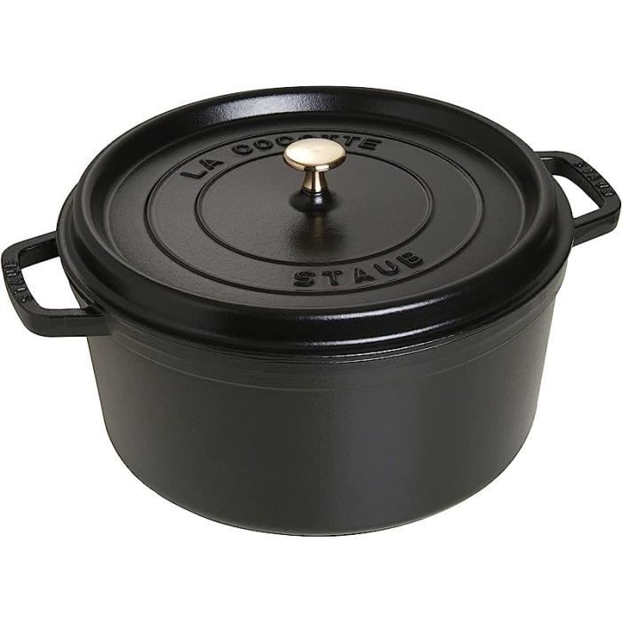 Cocotte En Fonte Staub 30 Cm Noire Mat - Compatible Induction, Gaz, électrique, Occasion Bon état