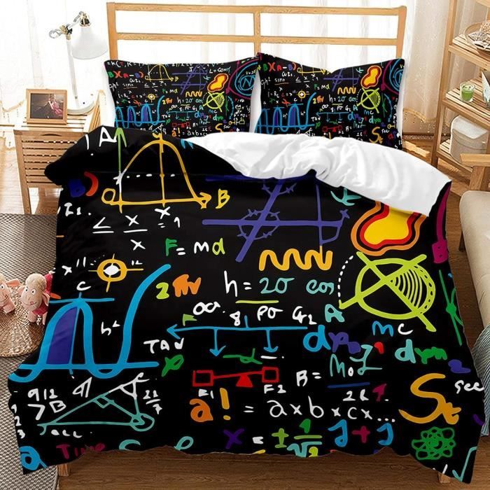 Cosmic Galaxy Parure De Lit Enfants - Housse De Couette 3D Espace Planètes 220x240 Cm