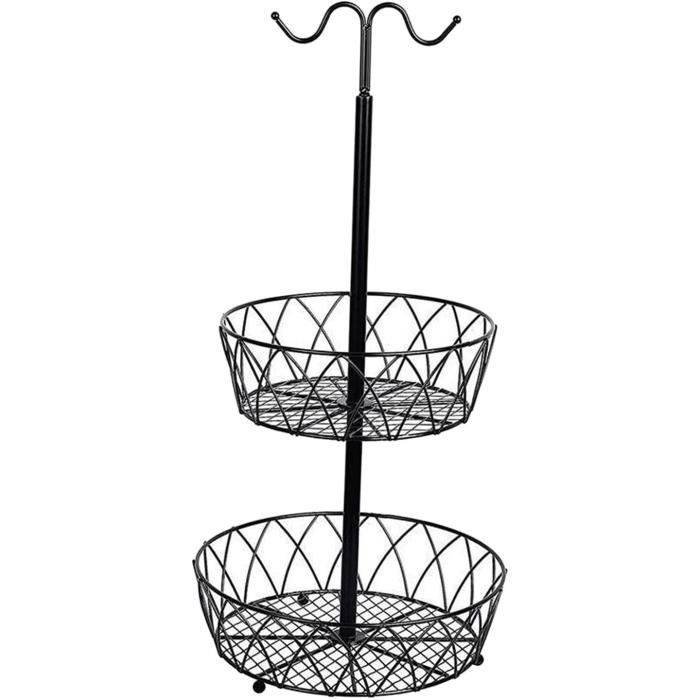 Corbeille Mayaj 2 Niveaux En Métal Beige - Rangement Design D.30 X H.31 Cm