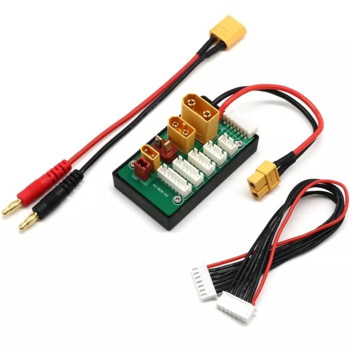 Carte De Charge Parallèle XT60 Pour Batteries LiPo 2S-6S - Compatible Chargeurs IMAX B6 - Câbles XT90