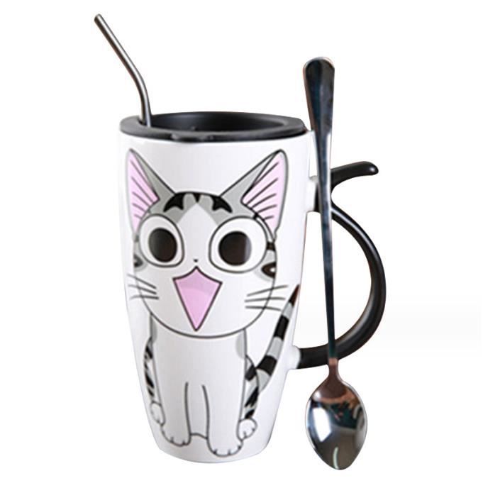 Mug Chat Kawaii Happy 600ml-Grand Mug XXL Blanc en Porcelaine - Mug  Japonais à Thé&Café-Avec Couvercle Isotherme-Lucky Cat-Mug Géant -  Cdiscount Maison