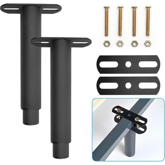 Lot De 2 Pieds Réglables En Métal Rétractables Et Robustes Pour Cadre