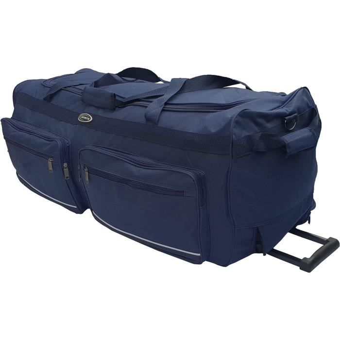Valise Grand Sac De Voyage A Roulettes Taille 150L Resistant A L eau Bleu
